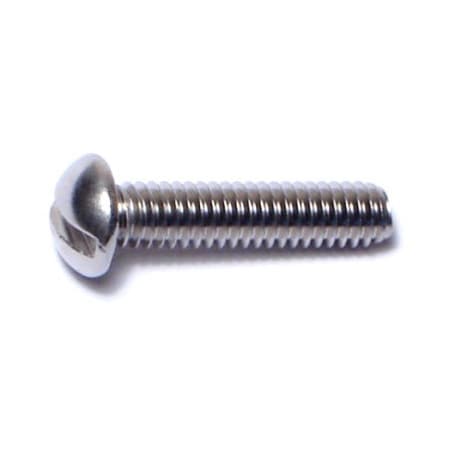 Midwest Fastener #8-32 x 3/4 in Slotted Round Machine Screw, Plain 18-8 Stainless Steel, 100 PK 04874